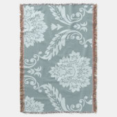 Rococo Damast Kunst I Eendenei Blauw+Turquoise Deken (Voorkant Verticaal)