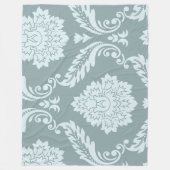 Rococo Damast Kunst I Eendenei Blauw+Turquoise Fleece Deken (Voorkant)