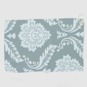 Rococo Damast Kunst I Eendenei Blauw+Turquoise Golfhanddoek (Horizontaal)
