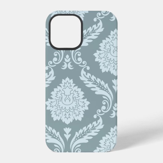 Rococo Damast Kunst I Eendenei Blauw+Turquoise iPhone Hoesje (Achterkant)