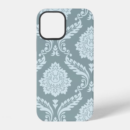 Rococo Damast Kunst I Eendenei Blauw+Turquoise iPhone Hoesje (Achterkant)