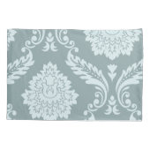 Rococo Damast Kunst I Eendenei Blauw+Turquoise Kussensloop (Achterkant)