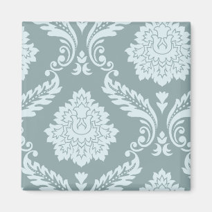 Rococo Damast Kunst I Eendenei Blauw+Turquoise Magneet