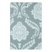 Rococo Damast Kunst I Eendenei Blauw+Turquoise Mini Klembord (Achterkant)