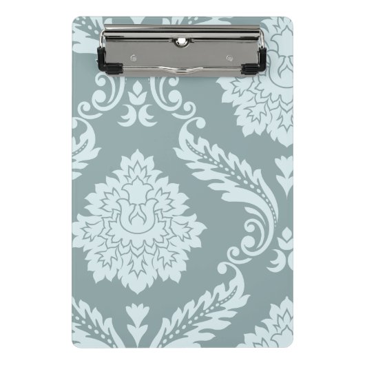 Rococo Damast Kunst I Eendenei Blauw+Turquoise Mini Klembord (Voorkant)