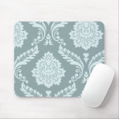 Rococo Damast Kunst I Eendenei Blauw+Turquoise Muismat (Met muis)