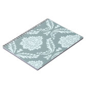 Rococo Damast Kunst I Eendenei Blauw+Turquoise Notitieboek (Linkerzijde)
