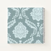 Rococo Damast Kunst I Eendenei Blauw+Turquoise Notitieboek (Achterkant)