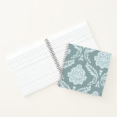 Rococo Damast Kunst I Eendenei Blauw+Turquoise Notitieboek (Binnen)