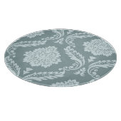 Rococo Damast Kunst I Eendenei Blauw+Turquoise Snijplank (Hoek)