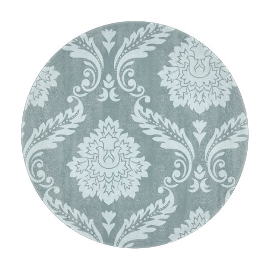 Rococo Damast Kunst I Eendenei Blauw+Turquoise Snijplank (Voorkant)