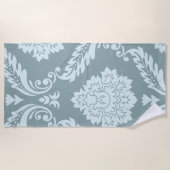 Rococo Damast Kunst I Eendenei Blauw+Turquoise Strandlaken (Voorkant)