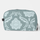 Rococo Damast Kunst I Eendenei Blauw+Turquoise Toilettasje (Voorkant)
