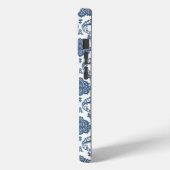 Rococo Damast Patroon Blauw op Wit Case-Mate iPhone Case (Achterkant / Links)