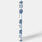 Rococo Damast Patroon Blauw op Wit Case-Mate iPhone Case (Achterkant / Rechts)