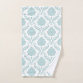 Rococo Damast Patroon Eendenei Blauw op Wit Bad Handdoek (Handdoek)