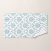 Rococo Damast Patroon Eendenei Blauw op Wit Bad Handdoek (Handdoek)