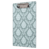 Rococo Damast Patroon Eendenei Blauw+Teal Klembord (Links)