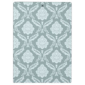 Rococo Damast Patroon Eendenei Blauw+Teal Klembord (Achterkant)