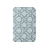 Rococo Damast Patroon Eendenei Blauw+Turquoise Badmat (Voorkant Verticaal)