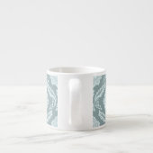 Rococo Damast Patroon Eendenei Blauw+Turquoise Espresso Kop (Achterkant)