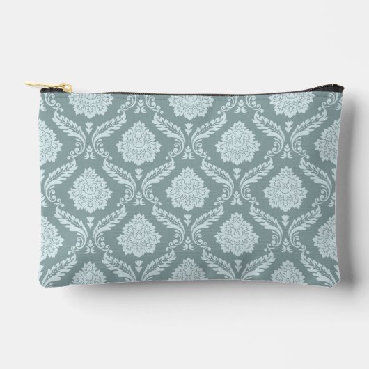 Rococo Damast Patroon Eendenei Blauw+Turquoise Etui (Voorkant)