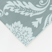 Rococo Damast Patroon Eendenei Blauw+Turquoise Fleece Deken (Hoek)