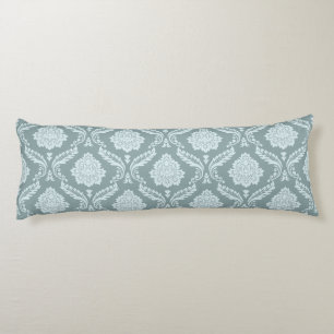 Rococo Damast Patroon Eendenei Blauw+Turquoise Lichaamskussen