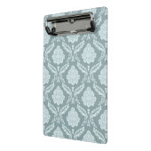 Rococo Damast Patroon Eendenei Blauw+Turquoise Mini Klembord (Angled2)