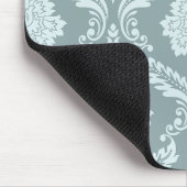 Rococo Damast Patroon Eendenei Blauw+Turquoise Muismat (Hoek)