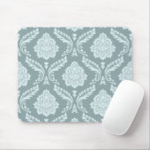 Rococo Damast Patroon Eendenei Blauw+Turquoise Muismat (Met muis)