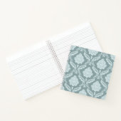 Rococo Damast Patroon Eendenei Blauw+Turquoise Notitieboek (Binnen)