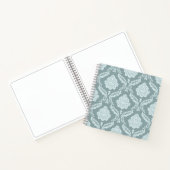 Rococo Damast Patroon Eendenei Blauw+Turquoise Notitieboek (Binnen)