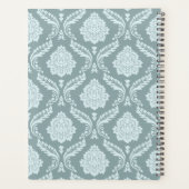 Rococo Damast Patroon Eendenei Blauw+Turquoise Planner (Achterkant)
