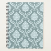Rococo Damast Patroon Eendenei Blauw+Turquoise Planner (Voorkant)