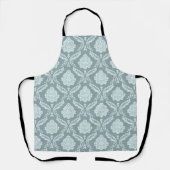 Rococo Damast Patroon Eendenei Blauw+Turquoise Schort (Voorkant)