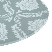 Rococo Damast Patroon Eendenei Blauw+Turquoise Snijplank (Hoek)