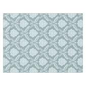 Rococo Damast Patroon Eendenei Blauw+Turquoise Tafelkleed (Voorkant (Horizontaal))