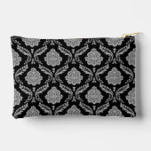 Rococo Damast Patroon Grijs op Zwart Etui (Achterkant)