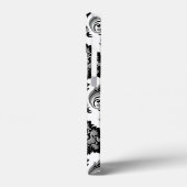 Rococo Damast Patroon Grijs Zwart Wit Case-Mate iPhone Case (Achterkant / Links)