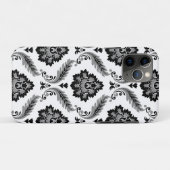 Rococo Damast Patroon Grijs Zwart Wit Case-Mate iPhone Case (Achterkant (horizontaal))