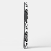 Rococo Damast Patroon Grijs Zwart Wit Case-Mate iPhone Case (Achterkant / Rechts)