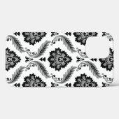 Rococo Damast Patroon Grijs Zwart Wit Case-Mate iPhone Case (Achterkant (horizontaal))