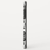 Rococo Damast Patroon Grijs Zwart Wit Case-Mate iPhone Case (Achterkant/links)