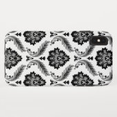 Rococo Damast Patroon Grijs Zwart Wit Case-Mate iPhone Case (Achterkant (horizontaal))