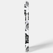 Rococo Damast Patroon Grijs Zwart Wit Case-Mate iPhone Case (Achterkant / Links)