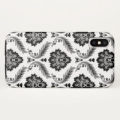 Rococo Damast Patroon Grijs Zwart Wit Case-Mate iPhone Case (Achterkant (horizontaal))