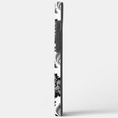 Rococo Damast Patroon Grijs Zwart Wit Case-Mate iPhone Case (Achterkant / Links)