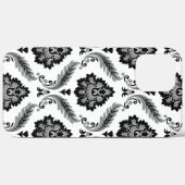 Rococo Damast Patroon Grijs Zwart Wit Case-Mate iPhone Case (Achterkant (horizontaal))