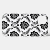 Rococo Damast Patroon Grijs Zwart Wit Case-Mate iPhone Case (Achterkant (horizontaal))